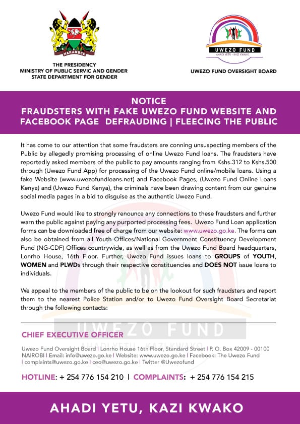 Press release on fraudters